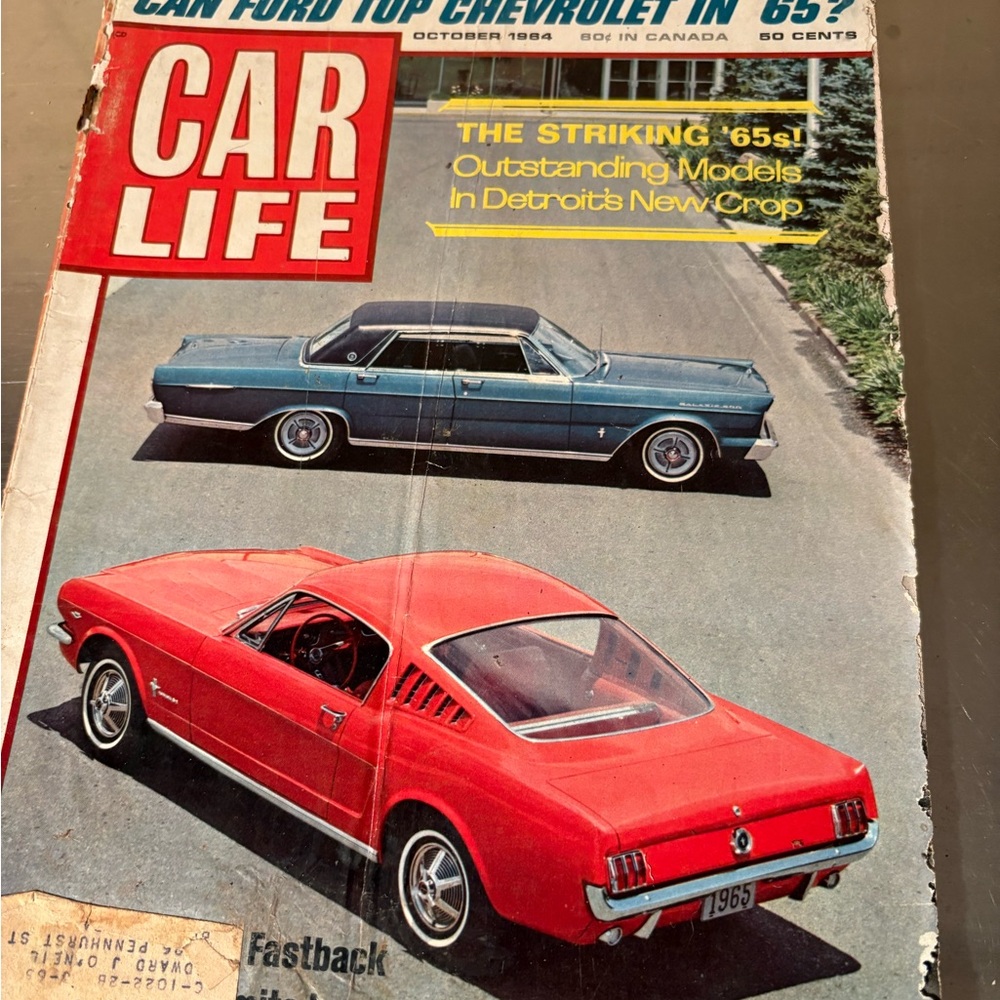 Vintage Car Life Magazines - Red and Blue Cars eight magazines